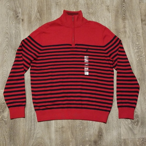Nautica quarter zip Navtech sweater, red - Picture 2 of 3
